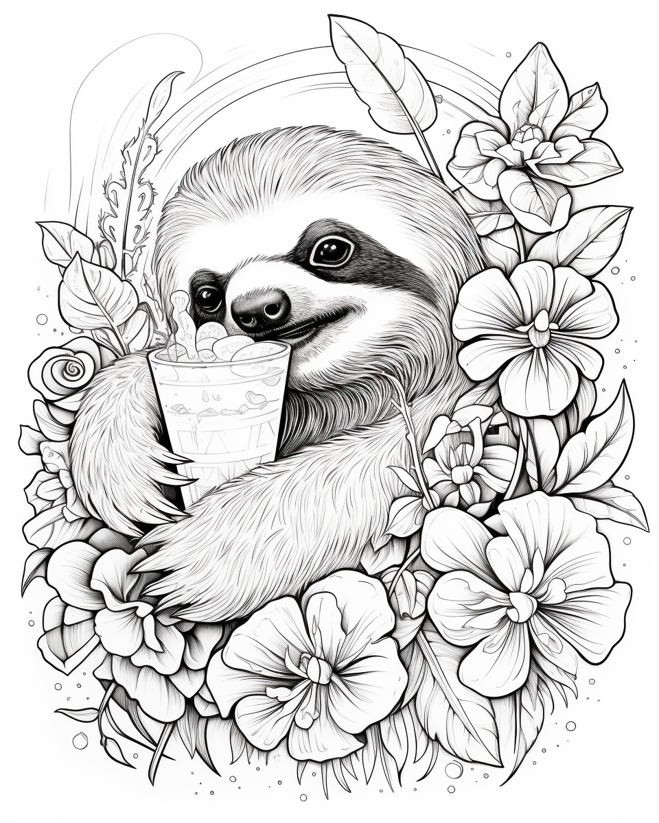 Drinking Animals Coloring Book Free Downloadable Coloring Page