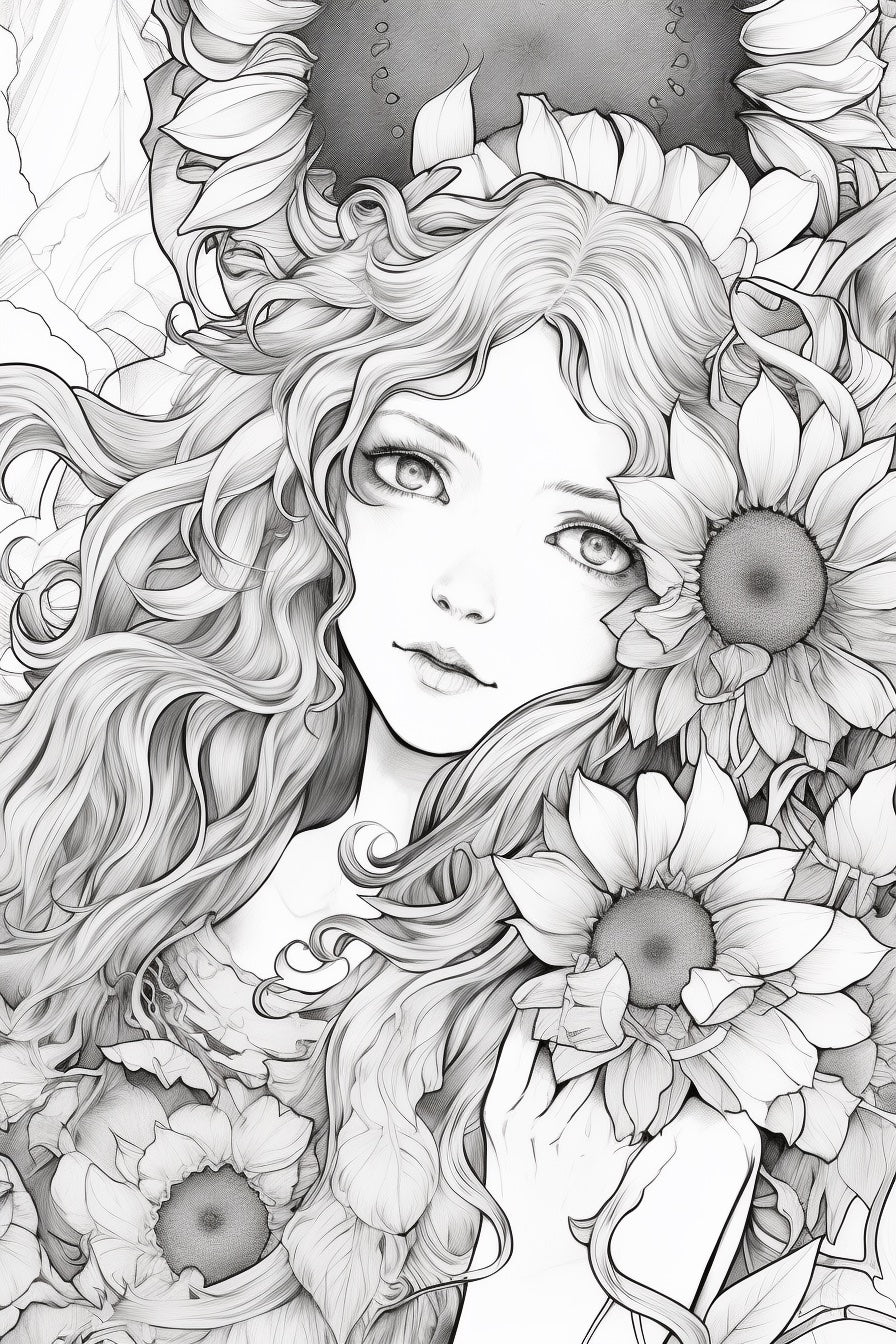 Free Download Colouring Page Greyscale Coloring Book Beautiful Women in ...